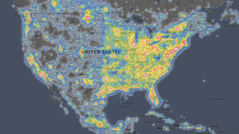 Light Pollution Map of USA