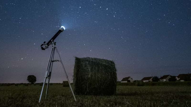 Telescope in a farm field
