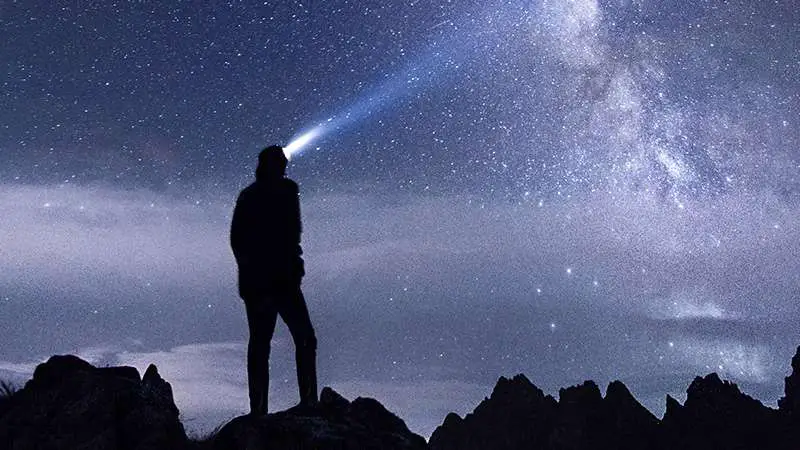 stargazing with a headlamp