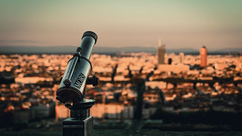 Telescope overlooking city