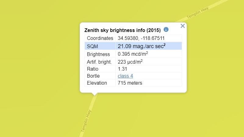 Templin Highway Bortle Scale 4