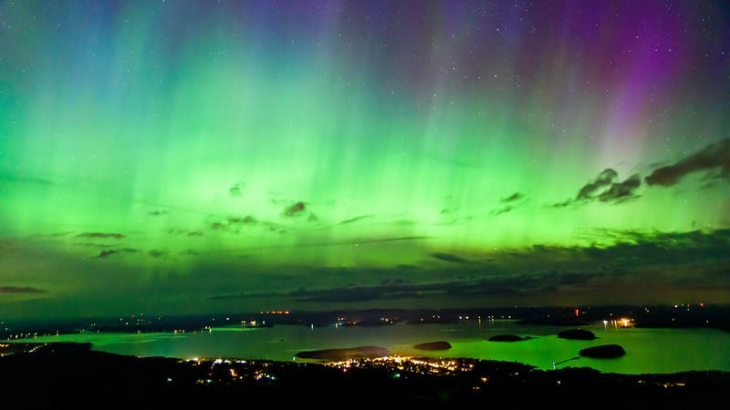 Aurora above Acadia photo credit Mathieu Carbou Flickr
