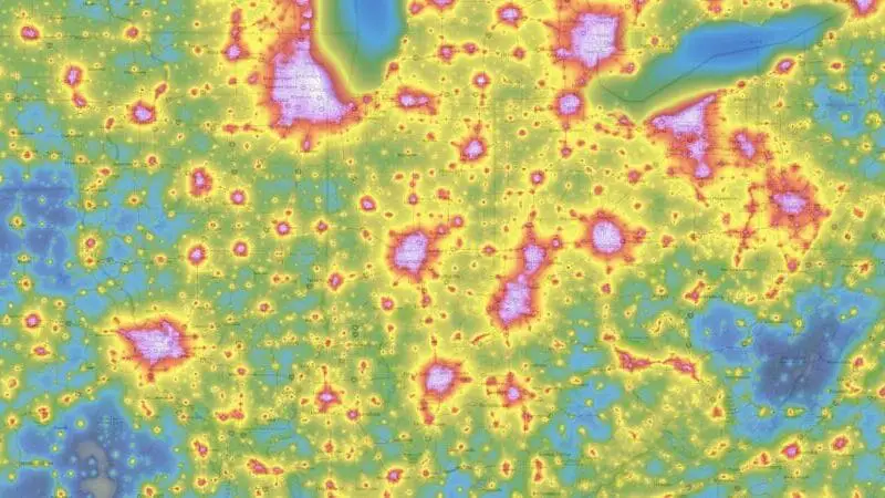 light pollution map indiana 1