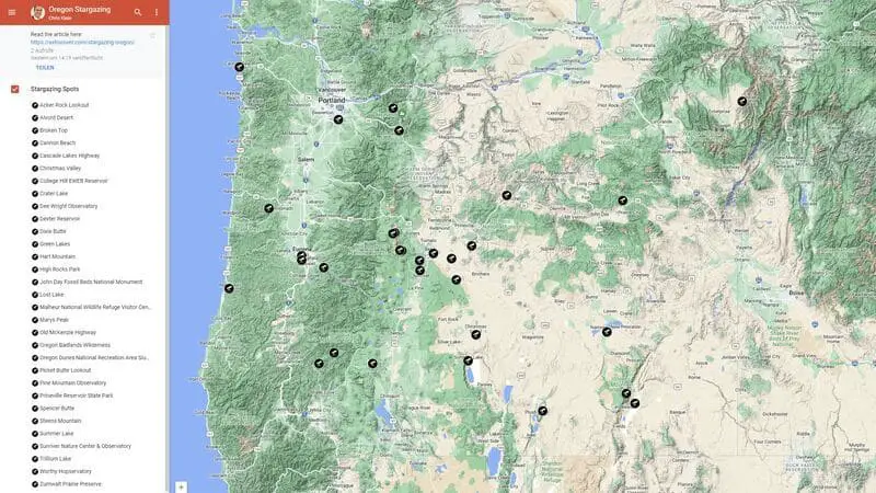Google Map of Stargazing Oregon