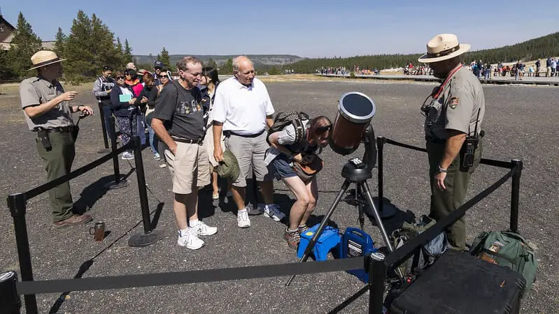Solar Eclipse Teelscope Viewing photo credit Yellowstone National Park Flickr