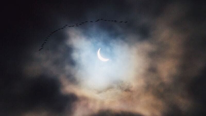 Solar Eclipse through the clouds