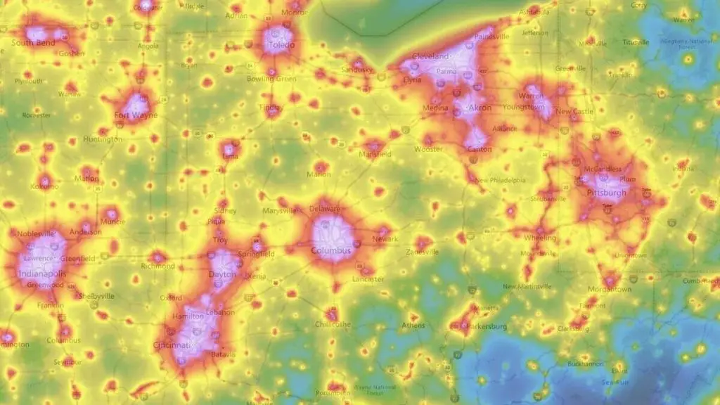 Ohio Dark Sky Map