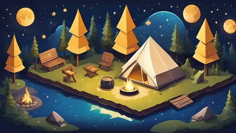 Stargazing Campsite Illustration
