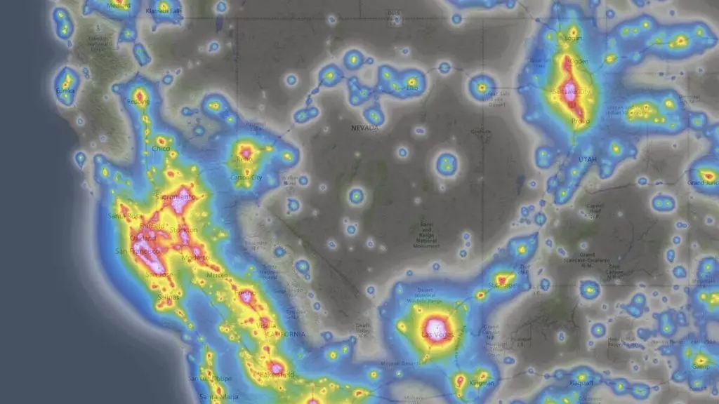 Light Pollution Map of Nevada