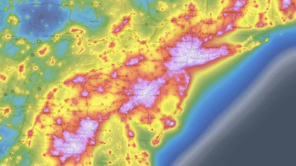 Light Pollution Map New Jersey